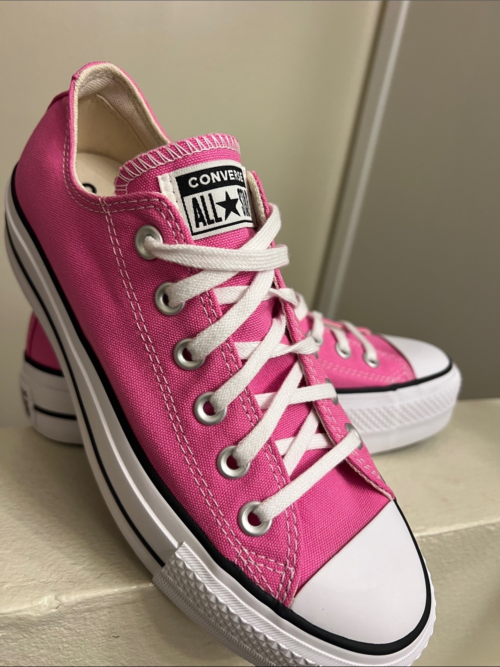 Converse Pink Low Top Canvas Sneakers